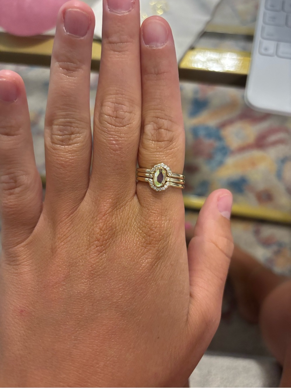 Kendra Scott Gold Stackable Ring Set with Accent Ring - Picture 2 of 2